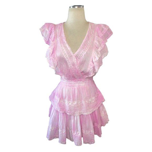 LoveShackFancy Gwen Dress in Peony Pink Small New Nwt Women's Mini Cotton - Picture 5 of 16